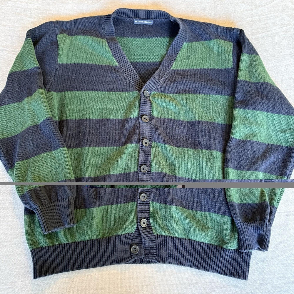 Brandy Melville Striped Cardigan Preppy Soft Girl Cottagecore Button Front